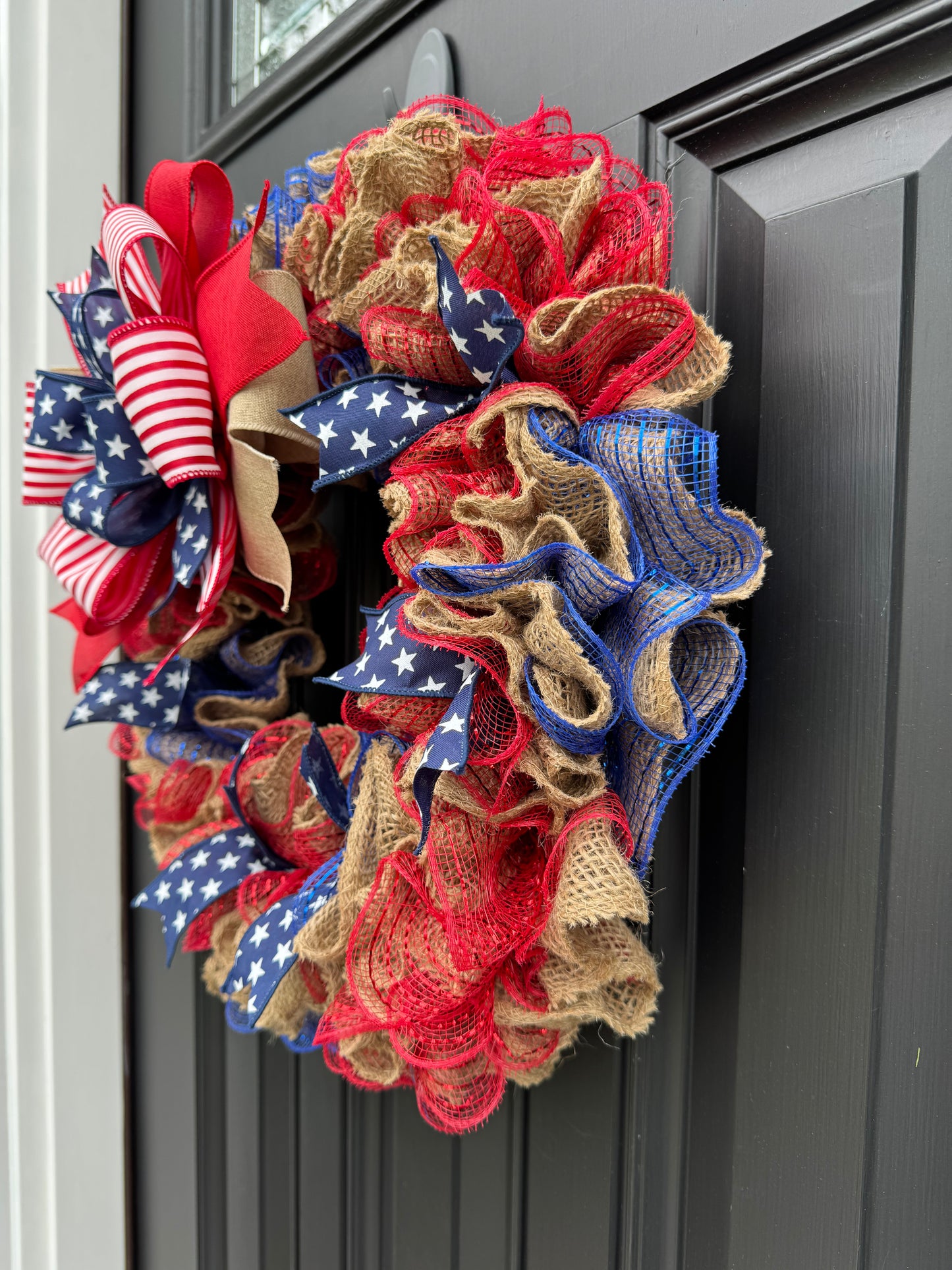 Patriotic wreath for front door, Fourth of July wreath for front door, Patriotic wreath, Americana wreath, American flag wreath, double door