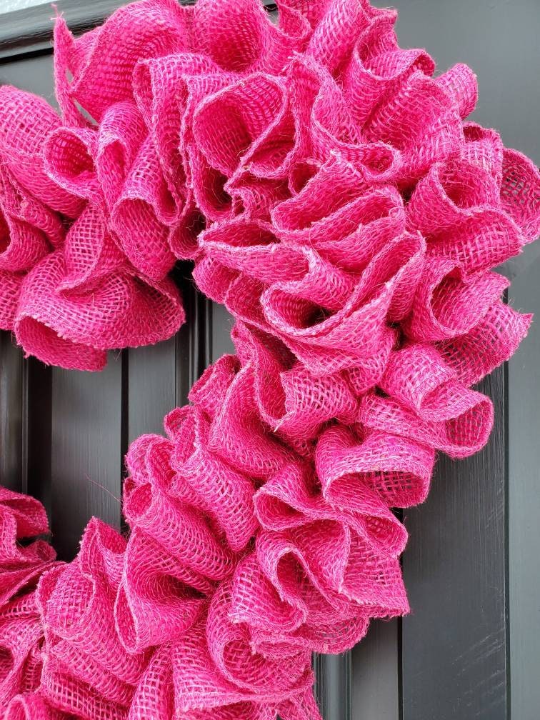 Valentine's Day wreath for front door, ruffle burlap heart wreath, heart wreath with heart bow, rustic wreath