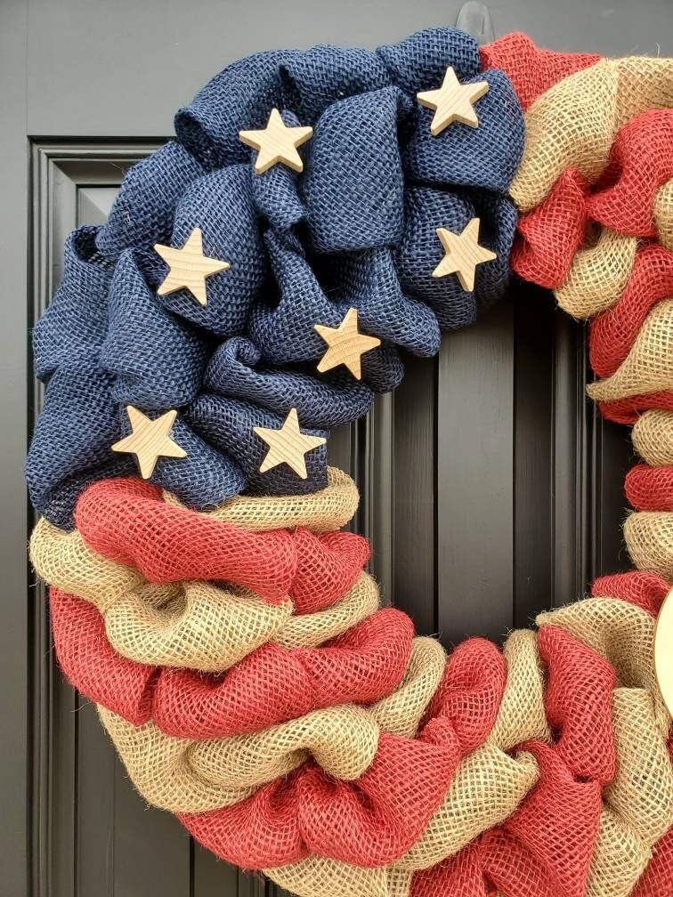 Rustic U.S. Navy deployment wreath, patriotic military wreath, flag wreath, Veterans day wreath, memorial day wreath, burlap wreath