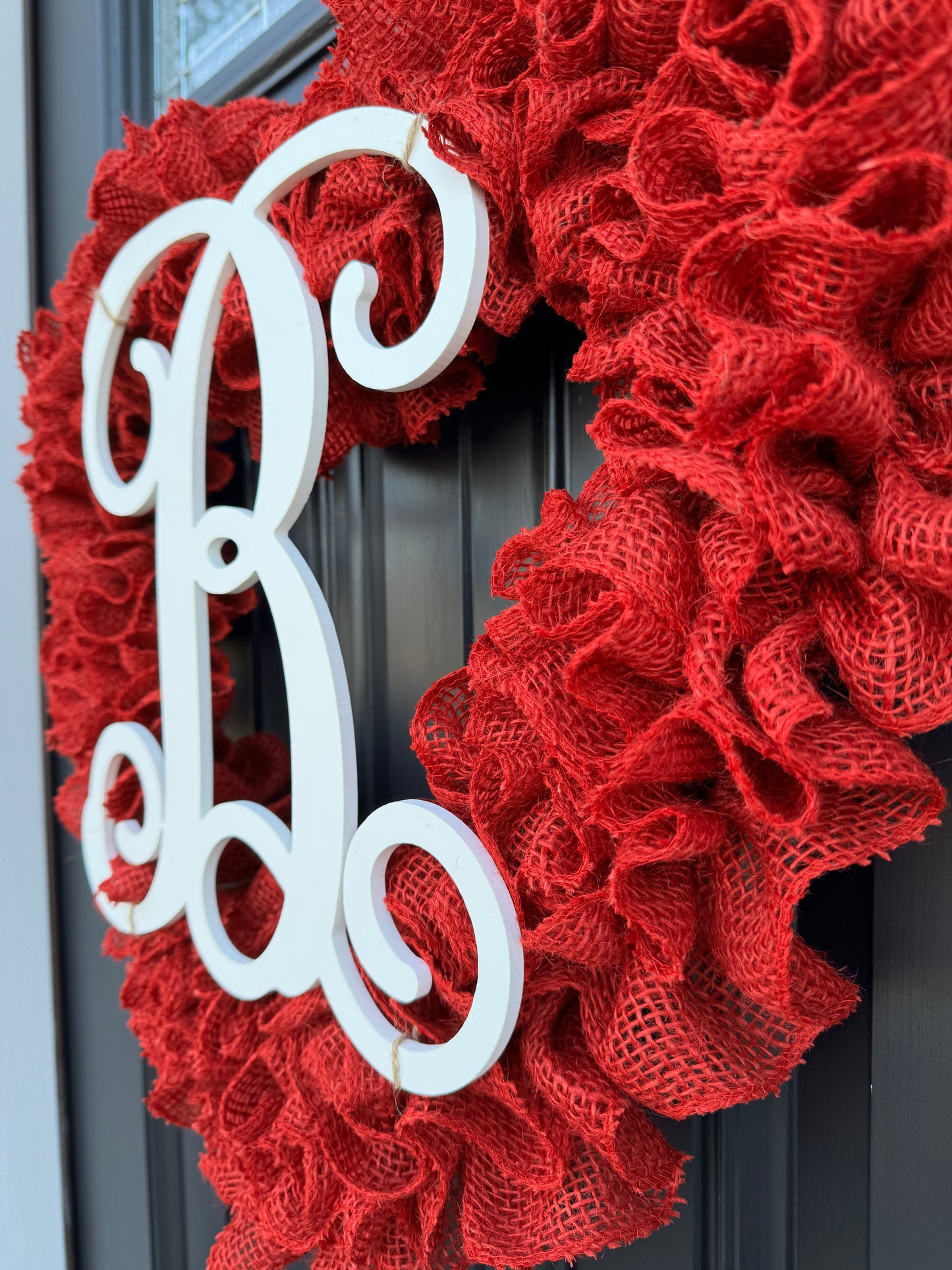 Heart monogram Valentine's day wreath for front door, rustic burlap valentine's day wreath, valentine gifts for her, double doors