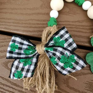 St. Patrick's day wood bead garland, tiered tray decor, St. Patrick's day garland for tiered tray